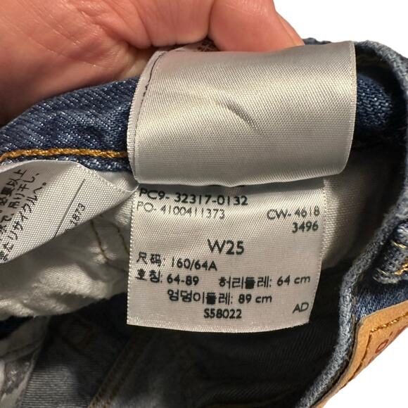 Levi Strauss 501 Cut Off Denim Jean Shorts size 25 - Picture 5 of 7